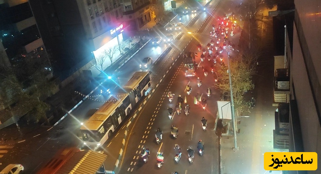 رژه خودرویی و موتوری مردم در تهران برای محکومیت اغتشاش و آشوب + ویدئو