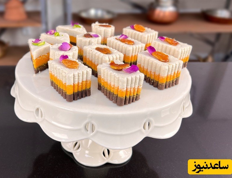 طرز تهیه حلوای سه رنگ مجلسی؛ گامی تا خلق یک دسر بهشتی + فیلم آموزشی