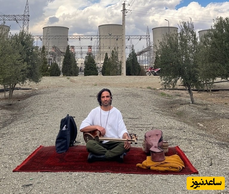 کشیک دادن علی قمصری در نیروگاه برق دماوند؛ آسوده بخواب ایران، که شاهنامه فردوسی و تارِ قمصری، پاسبانِ نور است