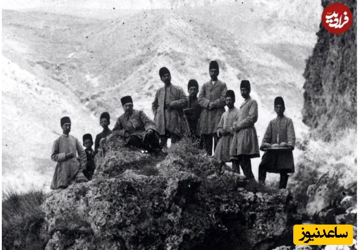 استراحت «ناصرالدین شاه» روی یک صخره 