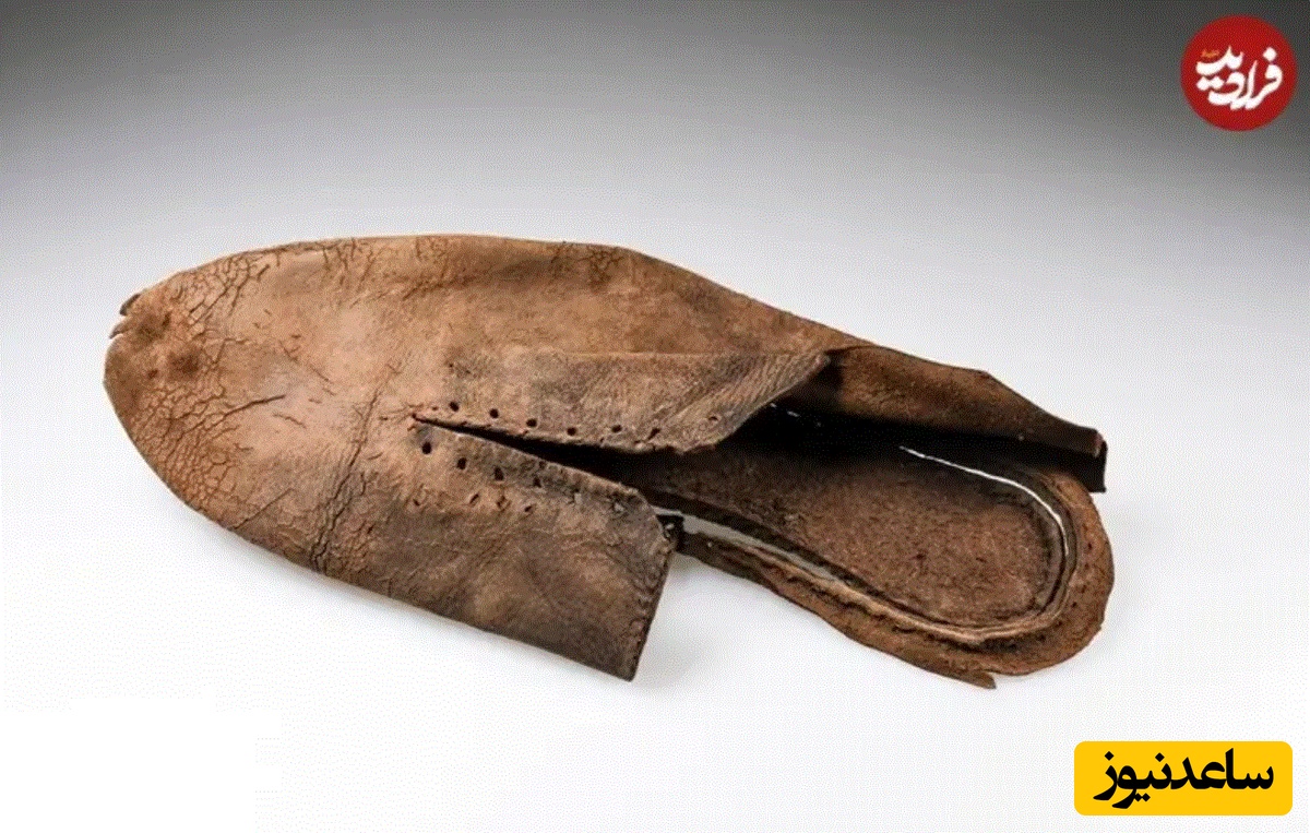 کفش چرمی (حدود 1450 میلادی)، طول 21 سانتی‌متر، معادل سایز کفش امروزی 32 تا 34
