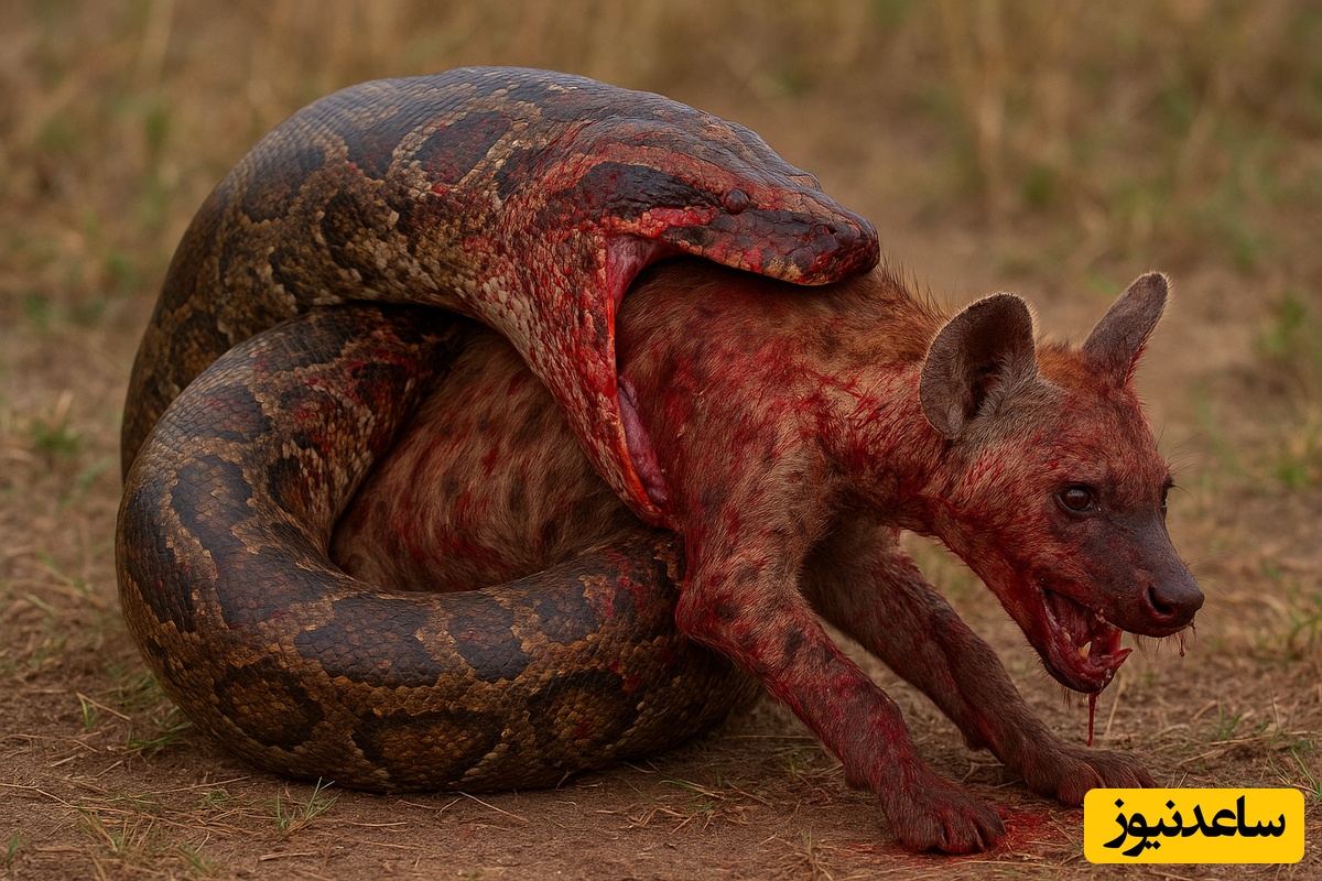 فیلم/ مستند حیات وحش حیوانات /«بلعیده‌شدن کفتار توسط یک مار پایتون»