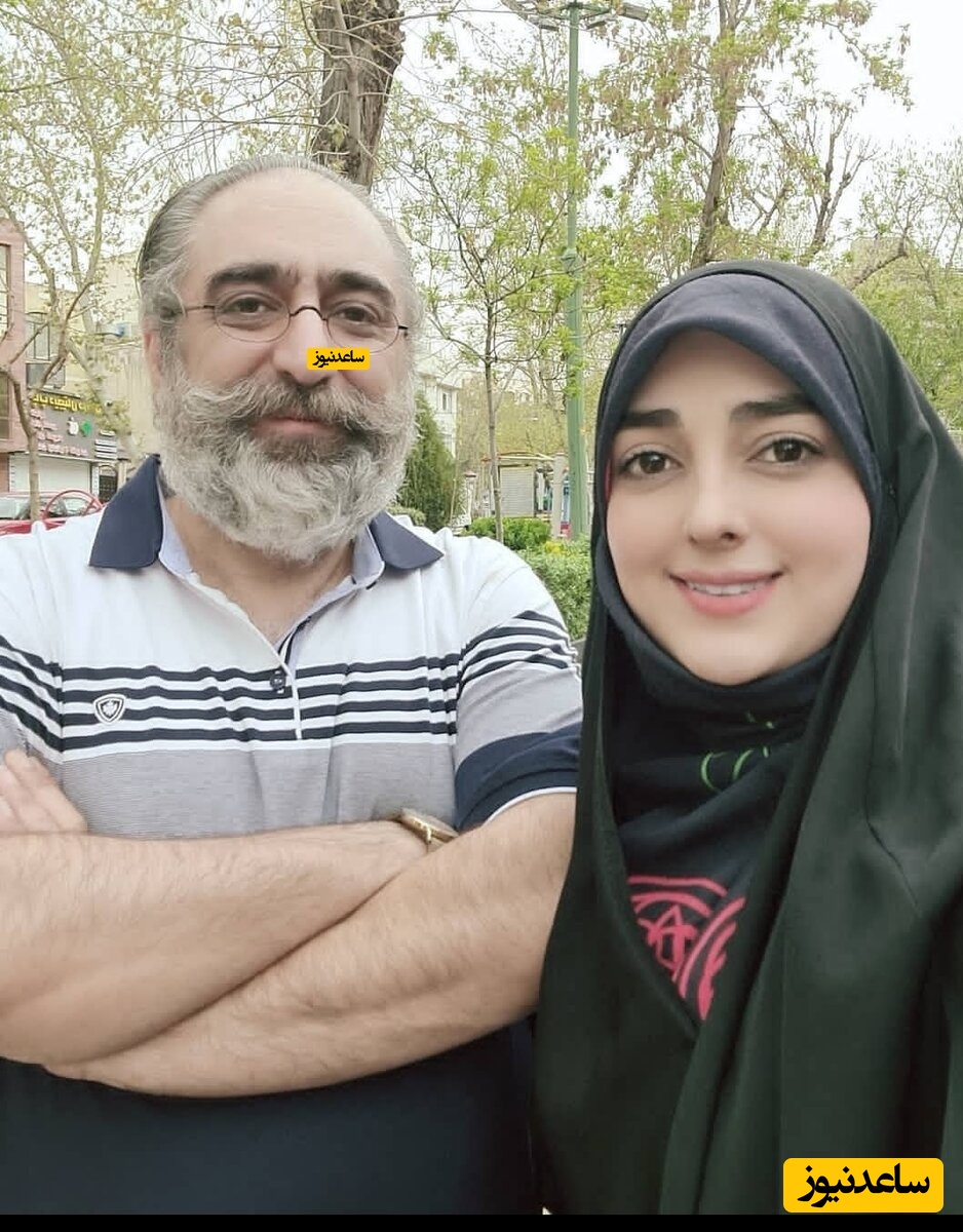 پوستر ستاره سادات قطبی در کنار همسرش