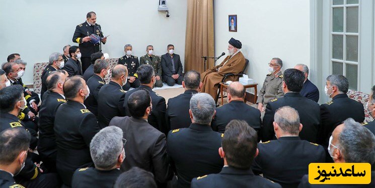 تصویری جالب از دیدار  مقام معظم رهبری با فرماندهان ارتش