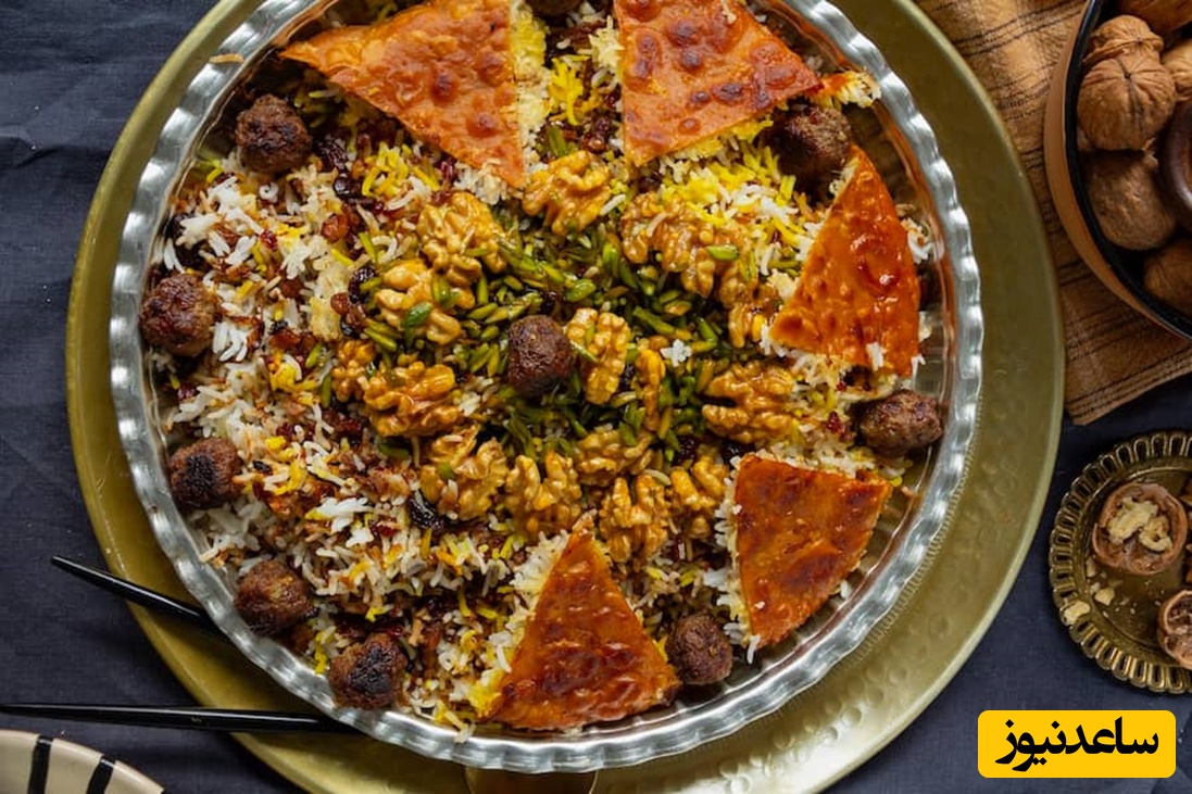 غذا با گوشت چرخ کرده و برنج