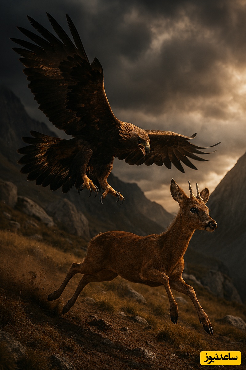 (ویدئو) غیرقابل باور اما واقعی؛ تلاش حماسی یک بچه آهو برای بقا در برابر مرگبارترین شکارچی آسمان‌ها، عقاب! / به نظرتون کدوم موفق میشه؟!