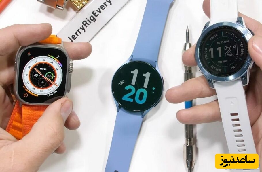 مقاومت پوشش یاقوت کبود «اپل واچ اولترا» در برابر «گلکسی واچ 5» و «گارمین» +فیلم