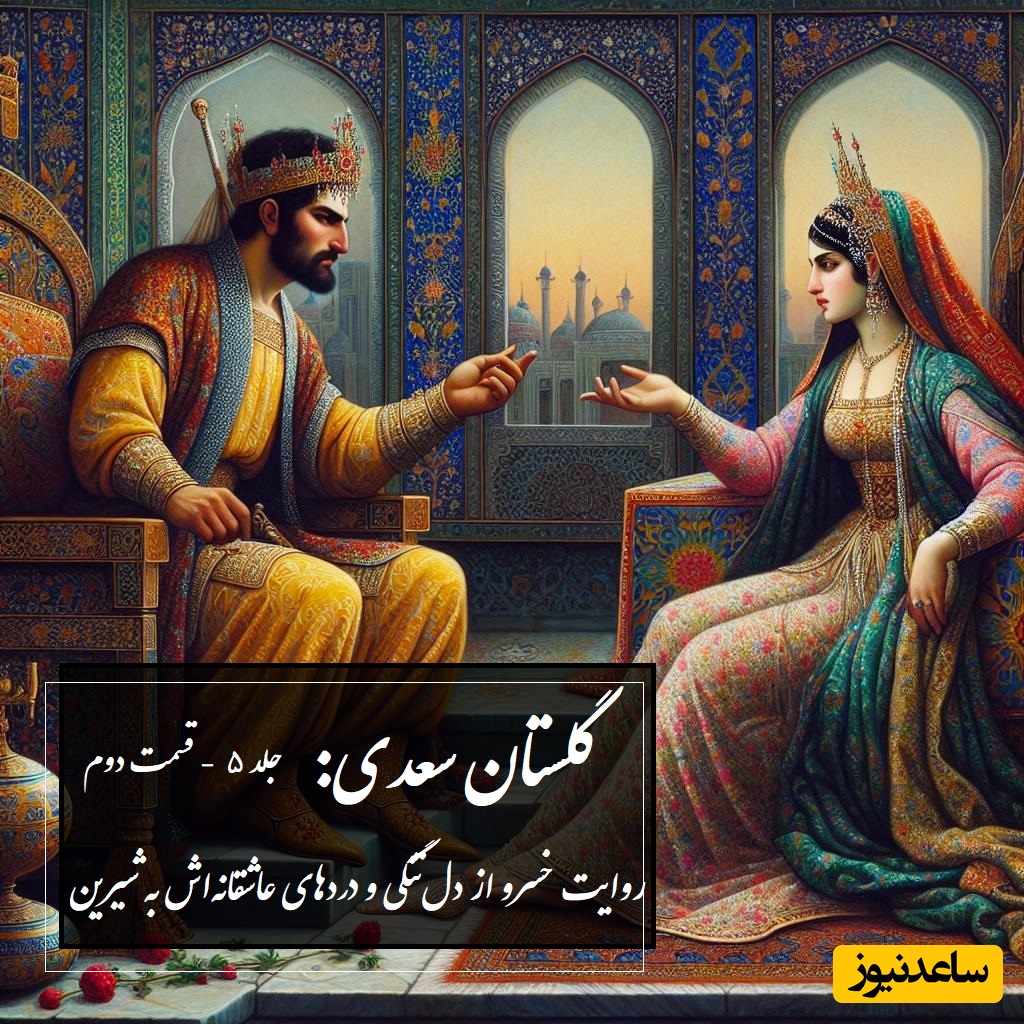 داستان عاشقانه خسرو و شیرین: روایت خسرو از دل‌تنگی و دردهای عاشقانه‌اش به شیرین / (جلد 5-قسمت دوم) اثر نظامی گنجه‌ای + فایل صوتی