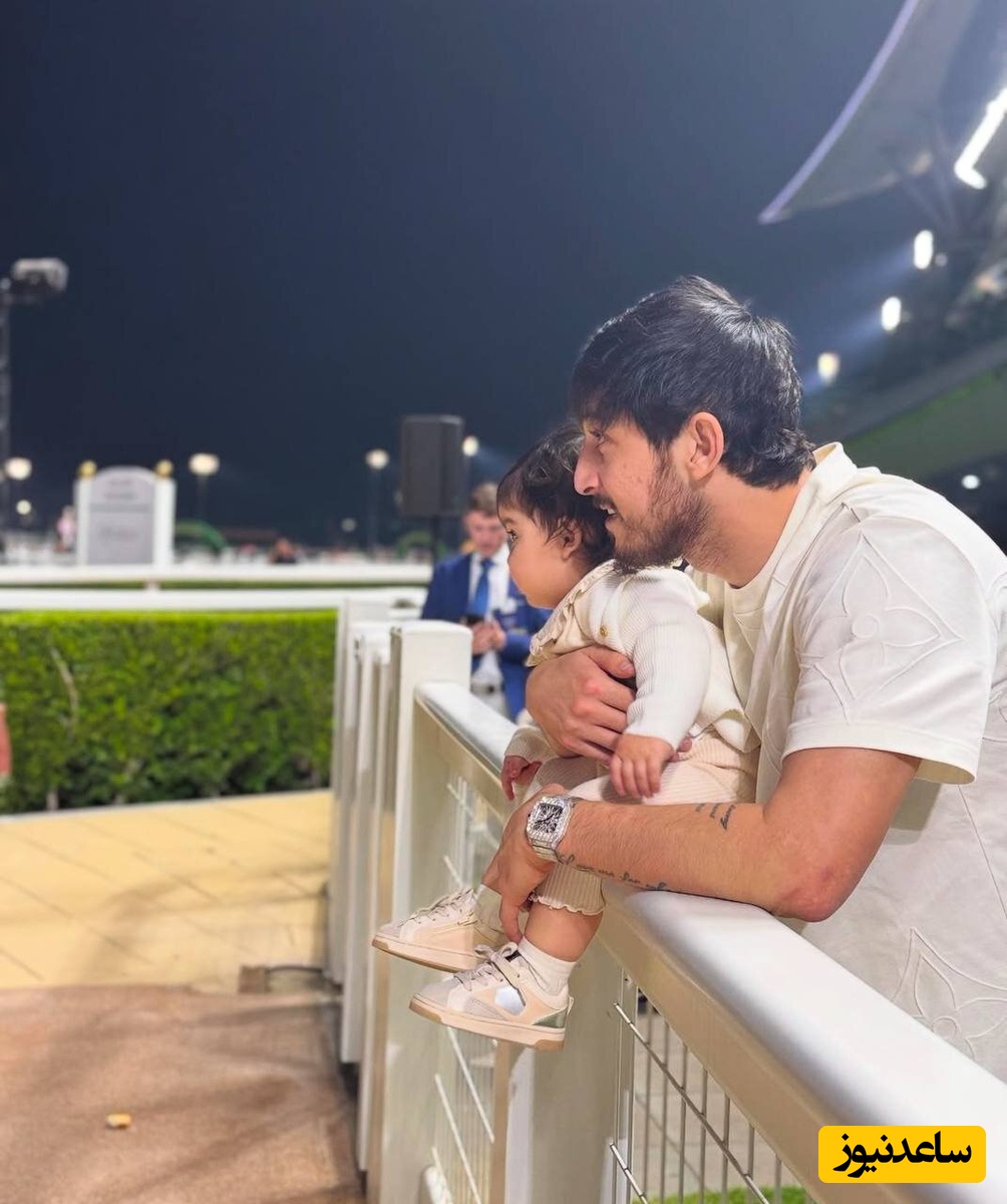 جدیدترین عکس سردار آزمون از دخترش، نوا در خارج از کشور و درکنار اسباب‌بازی خاص و قشنگش