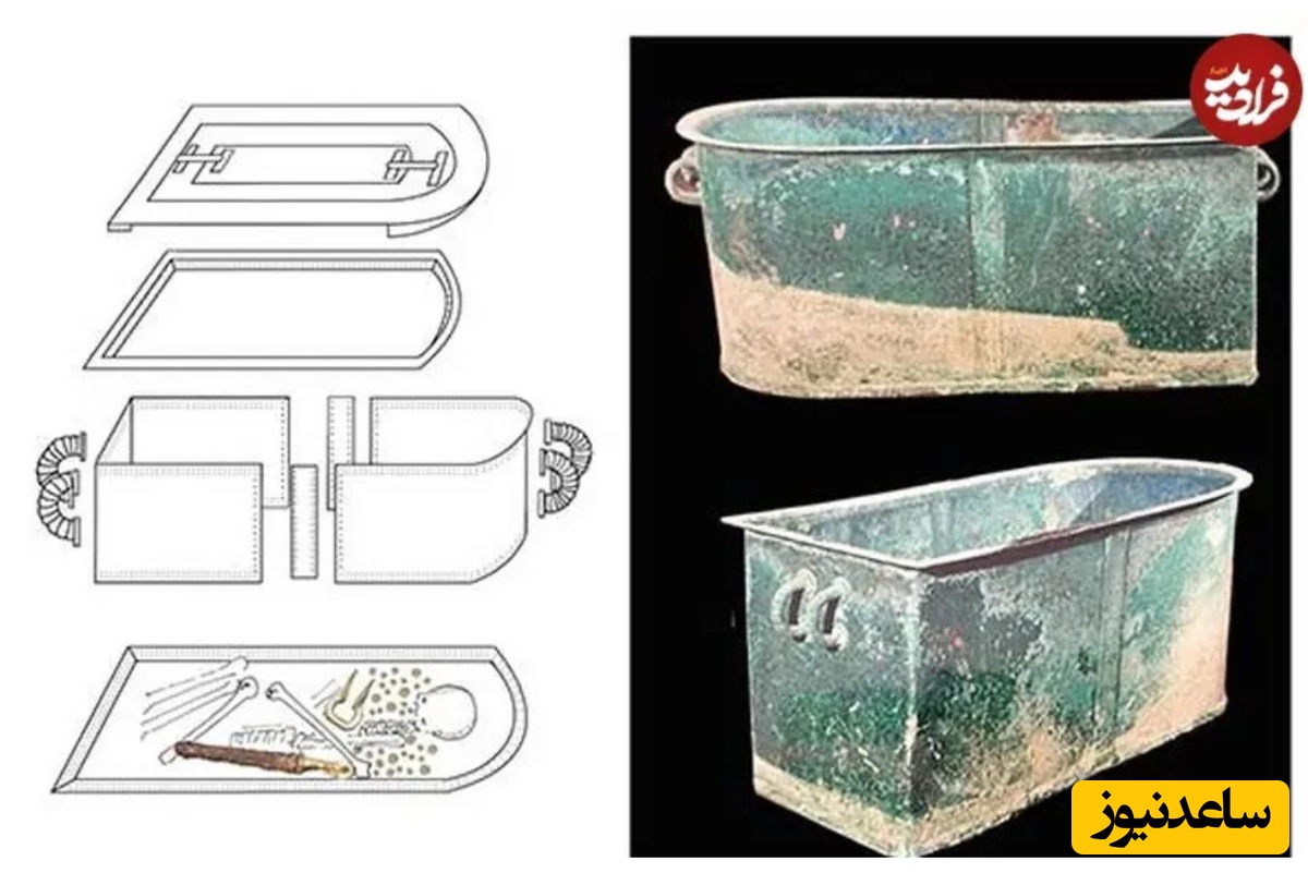 تابوت مفرغی که جسد فرد در آن قرار داده شده بود