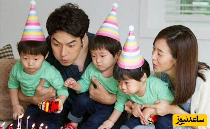 بازیگر نقش جومونگ در کنار همسر و فرزندانش