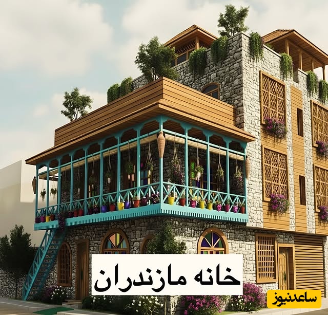 نگاهی مجذوب کننده به ایده خلاقانه معمار برای طراحی خانه مازندرانی با هویت بومی و اصیل / ایوانی که بوی زندگی میده، کاش معماری همه خونه‌ها به این زیبایی بودند😍