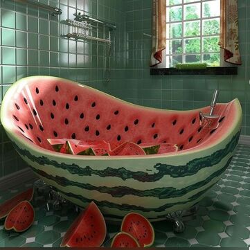 خلاقیت منحصربفرد در طراحی وان حمام با الهام از میوه ها/ آدم بره این تو نمیتونه دربیاد + عکس