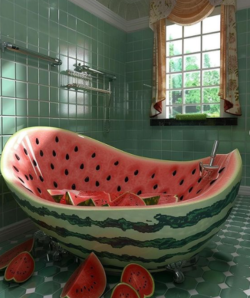 خلاقیت منحصربفرد در طراحی وان حمام با الهام از میوه ها/ آدم بره این تو نمیتونه دربیاد + عکس