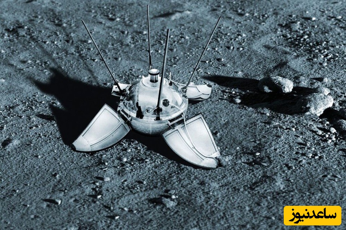 تصویرسازی ماهنشین لونا 9 شوروی روی سطح ماه.CC BY-NC 4.0