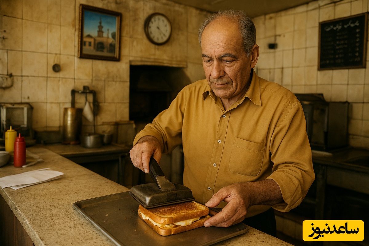 خلاقیت مشاغل؛ ساندویچ‌فروشی که از اتو برای آماده کردن سفارش مشتری استفاده میکنه+ ویدیو / فکر کنم ایشون توی شغل قبلیش خیاط بوده😉