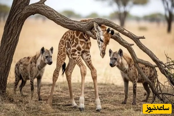 ویدئوی حیات وحش روز؛ این ماجرای راز بقا: لحظه‌ای نفس‌گیر در طبیعت؛ تلاش مادر برای نجات بچه‌زرافه از حمله کفتارها