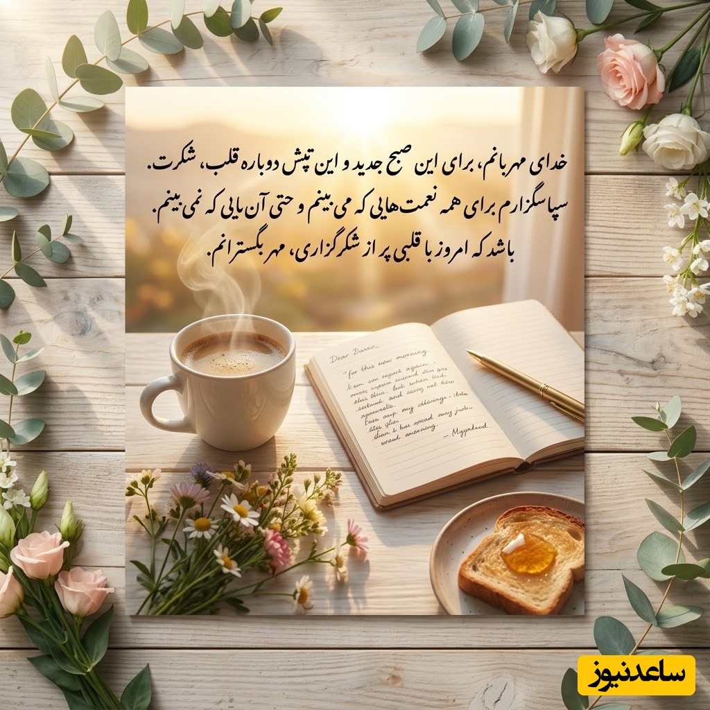 شکرگزاری صبحگاهی/ صبح آمد و یک بار دیگر، جهان آغوشش را به روی ما گشود. خدای من، برای این تپش دوباره قلب، برای اکسیژنی که به ریه‌هایم هدیه می‌کنی تو را سپاس/ شکرگزاری امروز 5 خرداد 1405+ ویدئو