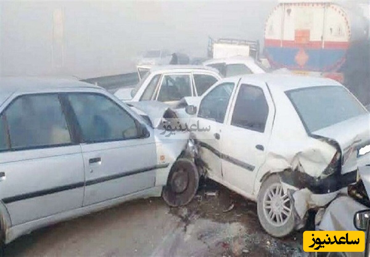 ببینید | لحطات وحشتناک از تصادف زنجیره‌ای در یکی از جاده‌های کشور/ بارش باران  کار دست رانندگان داد+ ویدیو