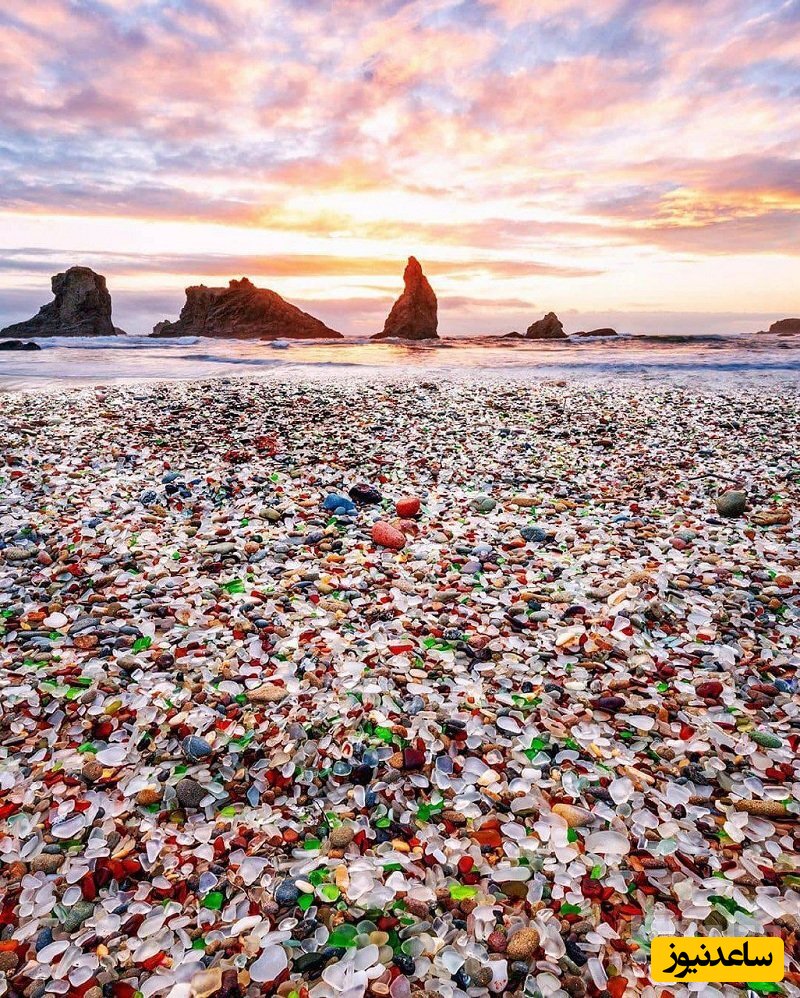 آشنایی با ساحل حیرت‌انگیز شیشه‌ای در کالیفرنیا + فیلم