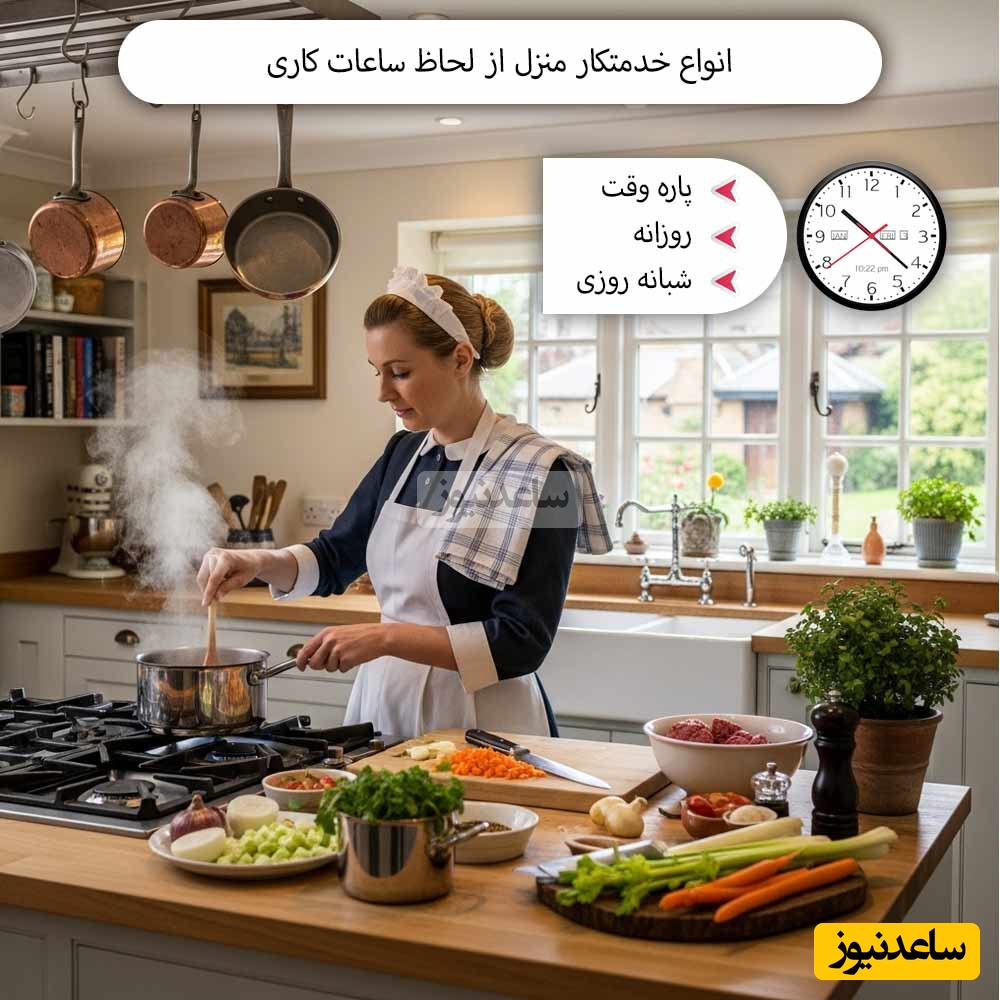 انواع خدمتکار منزل بر اساس ساعت کاری