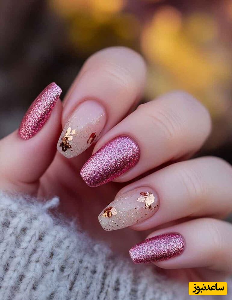 ناخن صورتی اکلیلی 