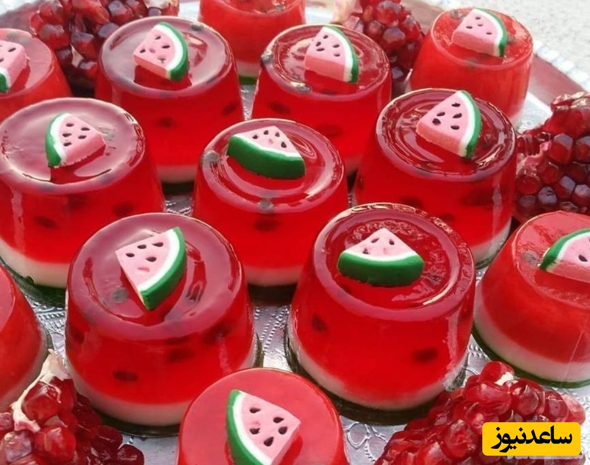 روش تهیه ژله هندوانه لیوانی لذیذ و خوشمزه برای مهمانی های شب یلدا