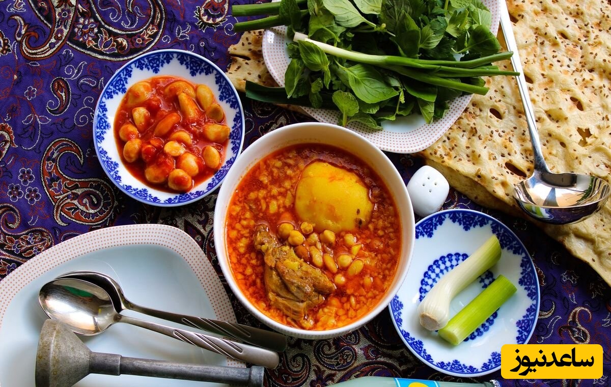 غذای پیشنهادی امروز / طرز تهیه آبگوشت مرغ و لپه سنتی که خاطرات خانه مادربزرگ رو زنده میکنه + ویدئو