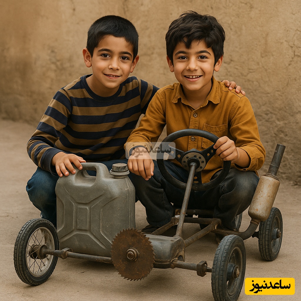 خلاقیت تحسین‌برانگیز دو پسربچه نخبه ایرانی برای ساخت خودرو با وسایل بلااستفاده، ایلان ماسک‌های آینده اینان / هنر نزد ایرانیان است و بس