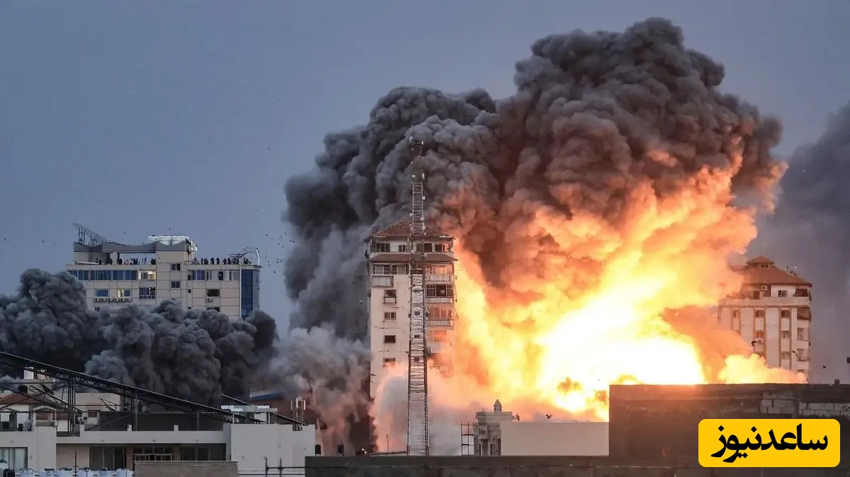 (ویدیو) لحظه انفجار وحشتناک خانه فلسطینی‌ها در غزه...