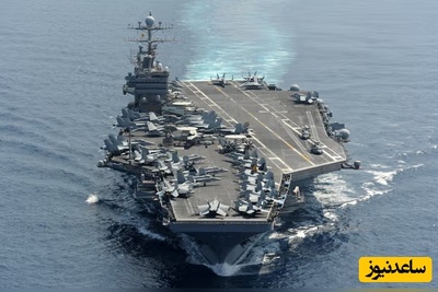 سیلیِ موشک‌های «قدیر» بر صورتِ آبراهام لینکلن؛ فرار ذلیلانه‌ی ناوگروه آمریکایی از تیررس ارتش +فیلم