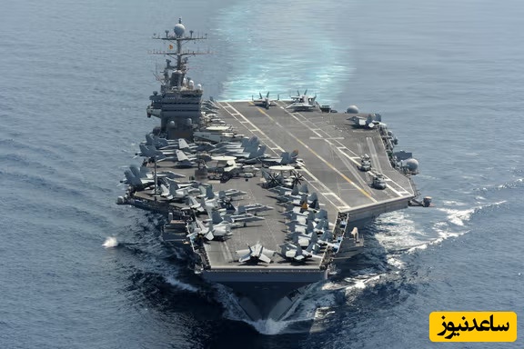 سیلیِ موشک‌های «قدیر» بر صورتِ آبراهام لینکلن؛ فرار ذلیلانه‌ی ناوگروه آمریکایی از تیررس ارتش +فیلم