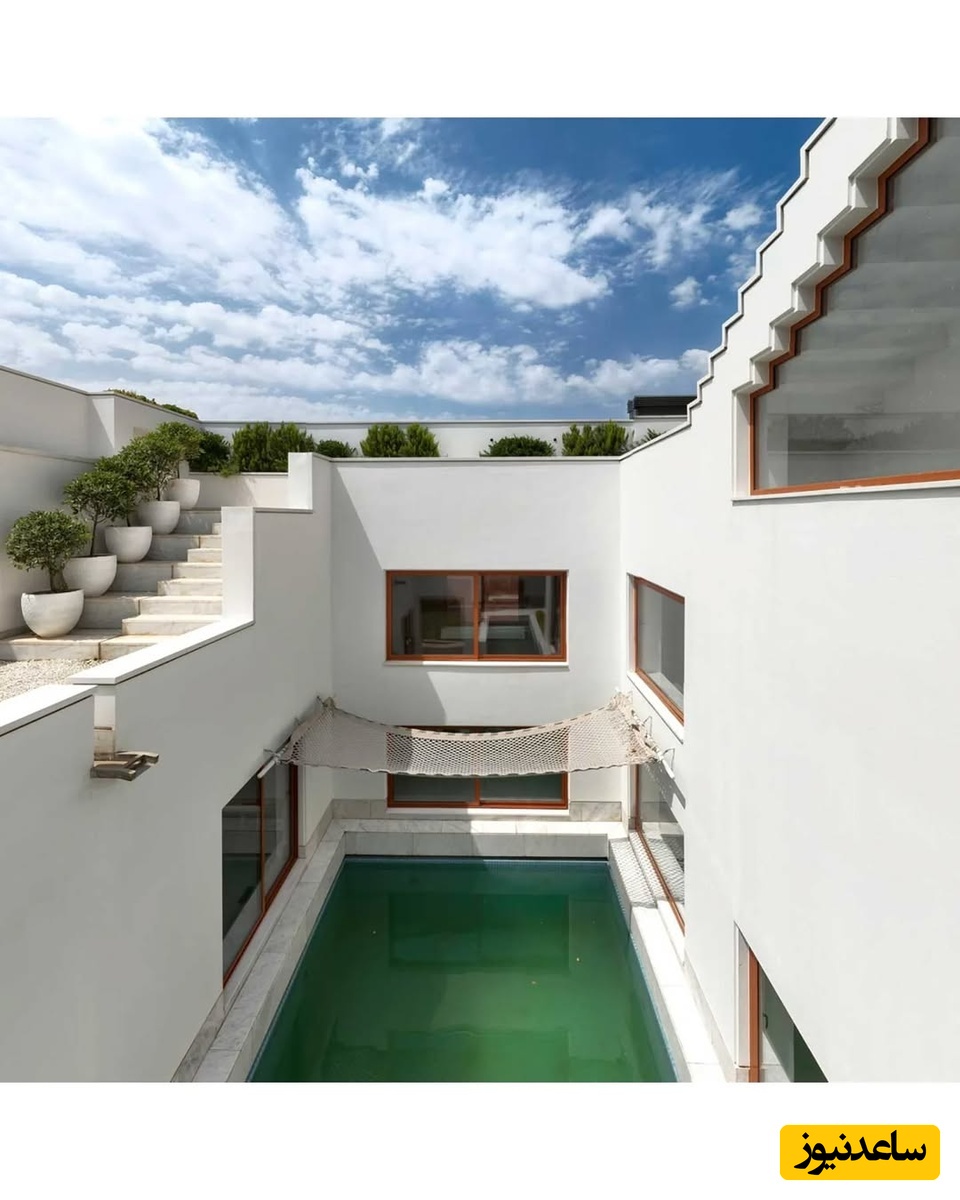 رویایی‌ترین خانه البرز که با معماری خاص و متفاوتش توانسته برنده جایزه برتر معماری شود/ خیره‌کننده و پر از آرامش،انگار که وسط یه جزیره‌ای 🤍