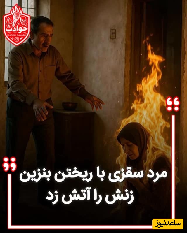 زنده زنده سوزاندن زن سقزی توسط شوهر بی‌رحم / دست و پایش را بست و بطرز دلخراشی بنزین ریخت و ... + جزئیات ماجرا