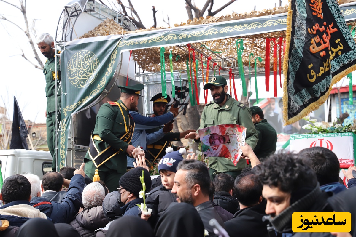 (ویدئو) از میدان شهدا تا میدان ساعت؛ امواج دریای غیرت آذربایجانی‌ها در تشییع پیکر مطهر شهدای تبریز