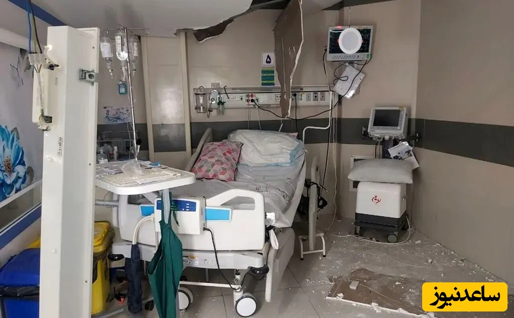 تصاویری از حمله به بیمارستان مطهری تهران؛ وقتی تخت‌های درمان هدف قرار گرفتند