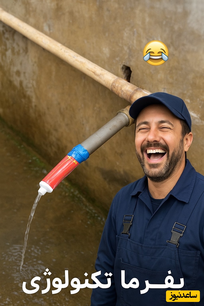 خلاقیت خنده‌دار پدر ایرانی در استفاده بهینه از خمیردندان به جای شیر آب، مرزهای علم و دانش رو 10 متری جابه جا کرد/ بفرما تکنولوژی وطنی😂