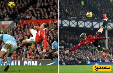 قیچی برگردون وین رونی در 40سالگی به یاد سوپرگلش + ویدئو