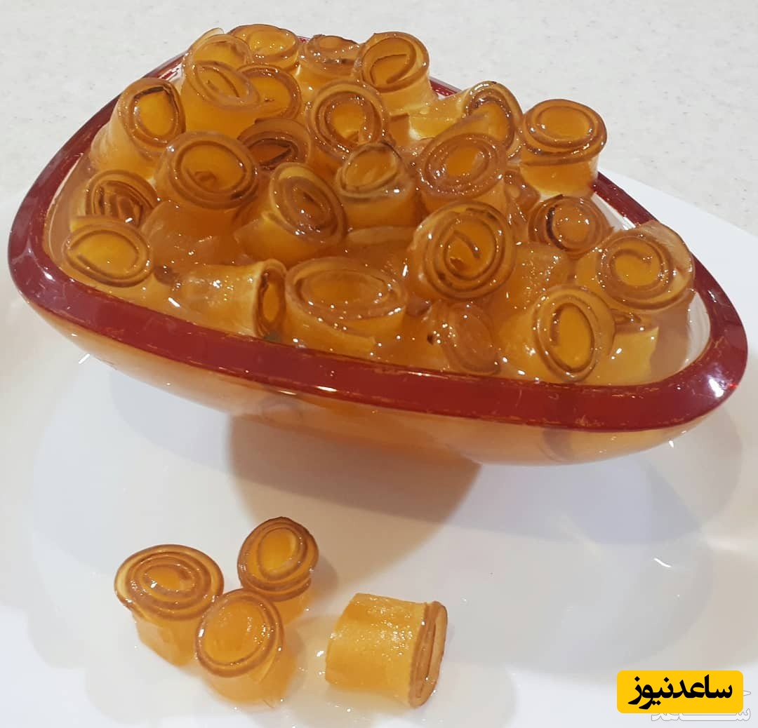 طرز تهیه مربای کدو حلوایی به شکل لوله ای و توپی