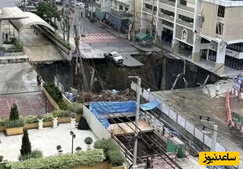 ببینید؛ لحظه وحشتناک فرونشست زمین و ایجاد گودال 50 متری کنار بیمارستان که منجربه تخلیه 3500 بیمار شد