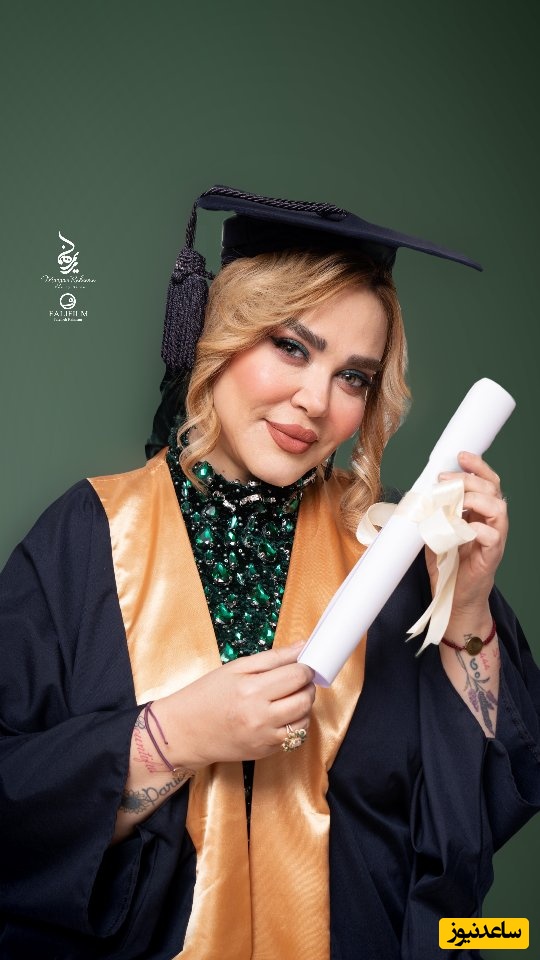 بهنوش طباطبایی رقیب پیدا کرد!نگاهی به جشن فارغ التحصیلی احساسی بهاره رهنما بعد از مراسم حافظ با همان لباس زمردی اش / رقابت سخت بازیگران در کسب علم و دانش +فیلم