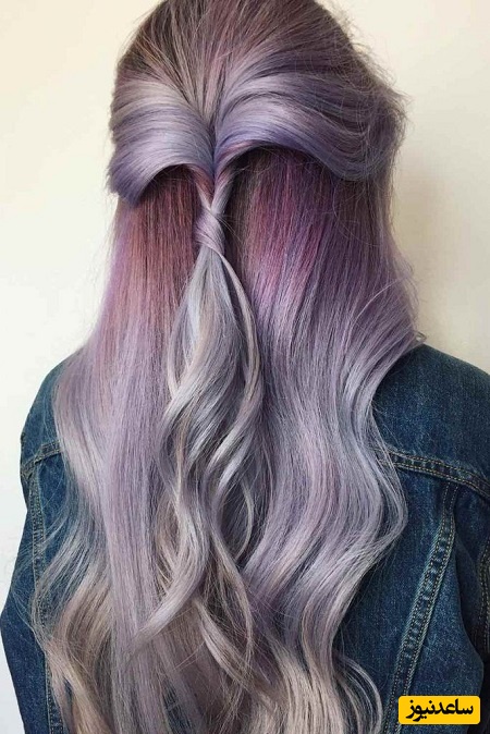 آموزش کامل ترکیب رنگ مو بنفش دودی دخترانه، رنگ محبوب 2025، روی مو تیره و روشن در خانه/+ دکلره کردن در خانه بدون آسیب به مو