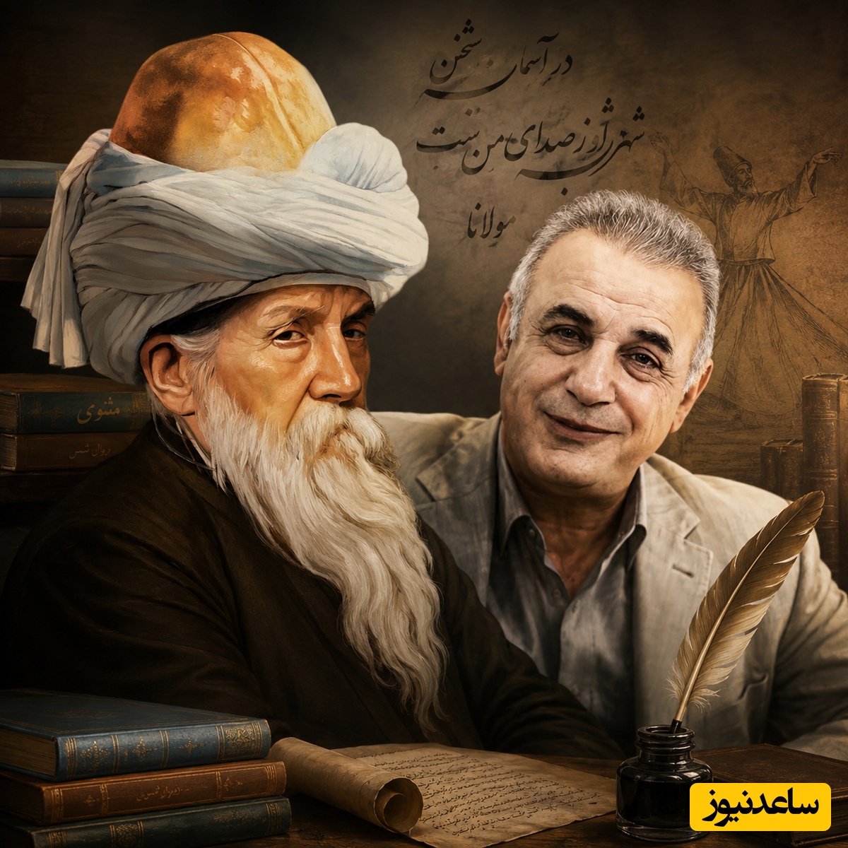 عاشقانه‌ای بی‌همتا از مولانا با صدای جاودان رشید کاکاوند؛ شهرهٔ قمر و باغِ من / از توام ای شهره قمر، در من و در خود بنگر