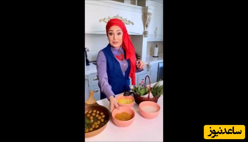 نگاهی به آشپزخانه دلباز صبا راد بانوی مجری ایرانی +فیلم / از فرش دستباف تبریز تا کابینت های سفید لوکس