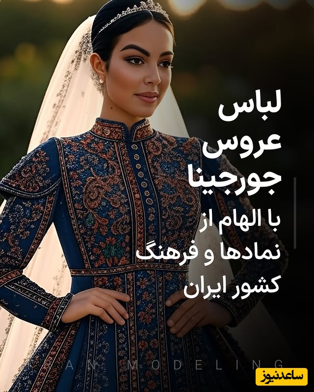 غوغای طراحی لباس عروس جورجینا با نمادها و فرهنگ اصیل ایران / هنر ایرانی تو دنیا حرف اول رو میزنه، زیباترین لباس دنیا شده + عکس