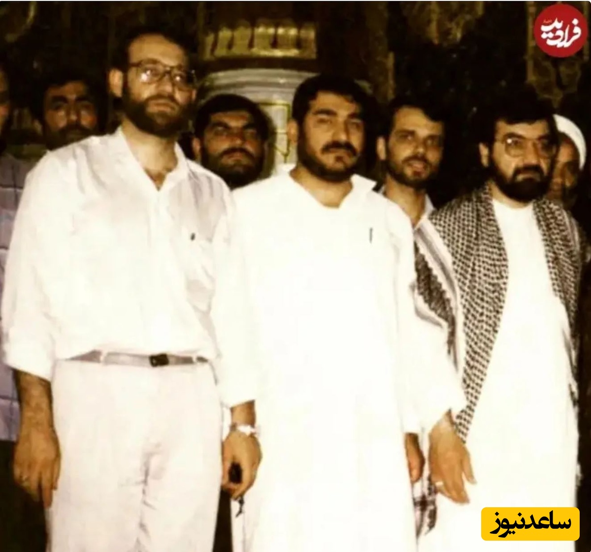 محسن رضایی، شهیدان علی لاریجانی و شمخانی در سفر حج