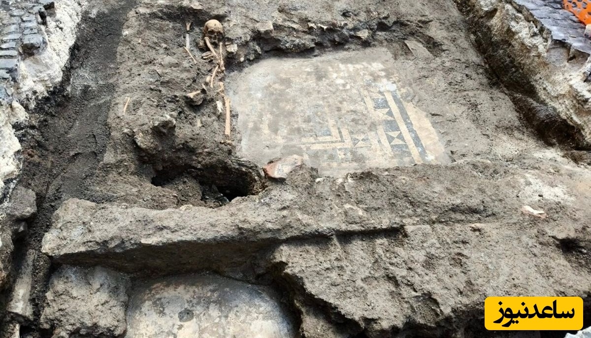 «موزاییک روم باستان» و «اسکلت قرون وسطایی» از زیر سنگفرش خیابان بیرون آمدند