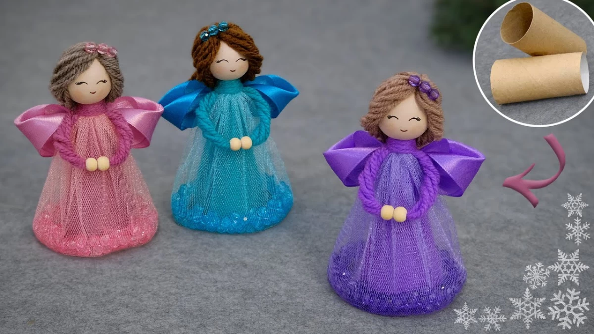 ایده جذاب؛ آموزش ساخت فرشته‌های بانمک و خوشگل با رولِ دستمال توالت+ویدیو