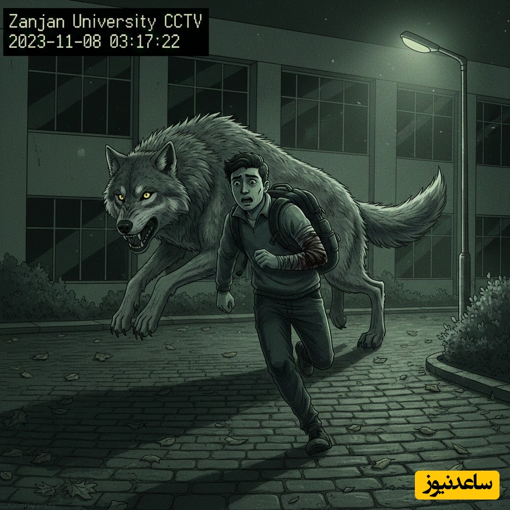 مروری بر لحظه نفس‌گیر حمله گرگ به دانشجوی دکتری در دانشگاه زنجان + فیلم واقعی