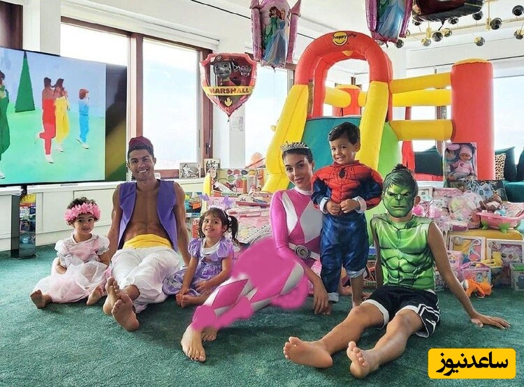 نگاهی به تم تولد لوکس و پُرنقش و نگار دوقلوهای زیبای رونالدو و جورجینا در شهر رویایی مادرید/ تو خونه دیزنی لند افتتاح کردن انگار+عکس